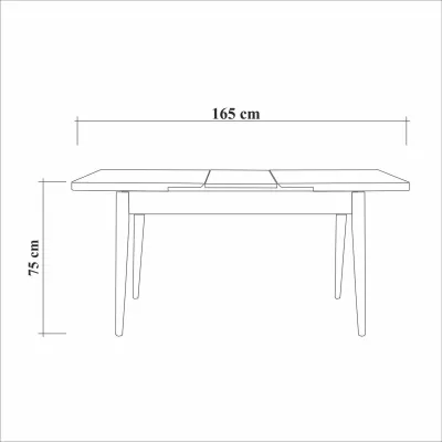Set tavoline me karrige për ngrënie, zgjatues, 4 pjesë, Skye Decor Vina 1053, ngjyrë antracit dhe arre