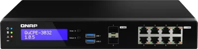 NAS sistem QNAP QuCPE-3032-C3558R-8G, Intel Atom C3558R, 8x2.5GbE, 2x10GbE SFP+, 8GB RAM, e zezë