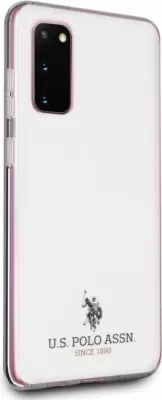 Mbështjellës U.S. Polo Assn. USHCS62TPUWH Shiny për Samsung Galaxy S20, Bardhë