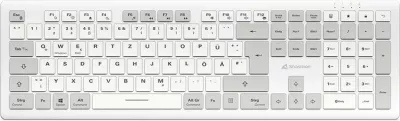 Tastierë Sharkoon OfficePal K30W, DE Layout, Rubberdome, e bardhë