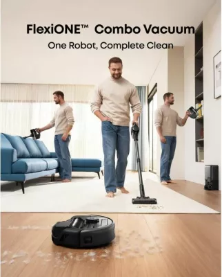 Robot fshesë me stacion vetë-zbrazës 3-në-1 Anker Eufy E20 (T2070G10), 30.000 Pa/8.000 Pa, qese 3 L