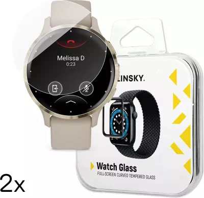 Xham i temperuar për orë Garmin Venu 3S, Wozinsky Full Glue, 41mm, 2 copë