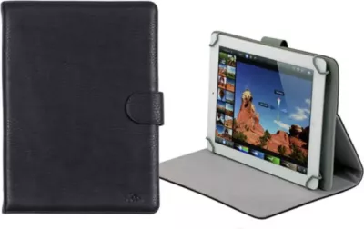 çantë/mbështjellës për tablet RIVACASE 3017, 9.7"-10.5", PU lëkurë, me mbajtëse/stand, e zezë