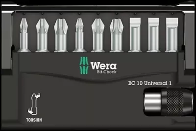 Set bitash Wera Bit-Check 10 Universal 1, 25mm, me kasetë bartëse
