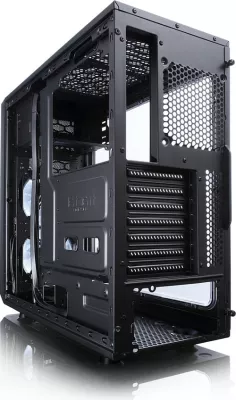 Kasë Fractal Design Focus G Midi Tower, ATX, micro ATX, ITX, e zezë, me dritare anësore dhe LED të bardhë