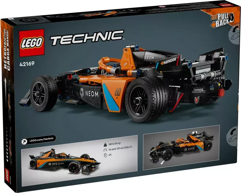 Set LEGO Technic 42169, NEOM McLaren Formula E, për fëmijë 9+, Portokalli