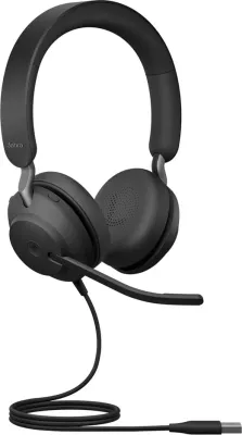 Kufje Jabra Evolve2 40 SE, me tela, për biseda/muzikë, USB Type-A, e zeza