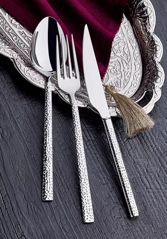 Set lugë, pirunë, thika dhe lugë ëmbëlsirash, 24 copë, Hermia, Kristal24