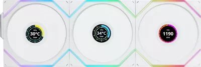 Ventilatorë PC Lian Li UNI FAN TL Wireless LCD 120 Reverse Blade 3-pack, i bardhë