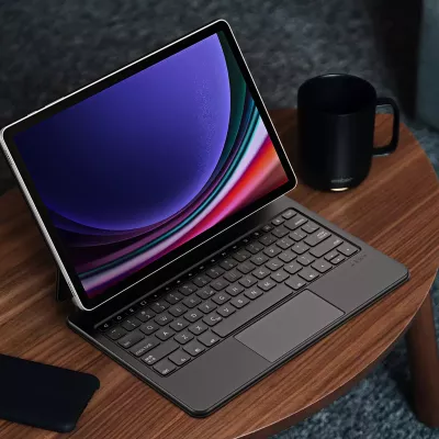 Mbështjellës me tastierë Bluetooth Dux Ducis MK Series për Samsung Galaxy Tab S9+, S8+, S7+, i zi