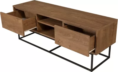 Set mobiljesh për dhomë dite, Skye Decor, Laxus Takım 4, ngjyrë arre dhe e zezë