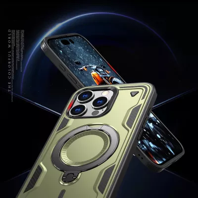 Mbështjellës Hurtel Hybrid Armor Trendy me MagSafe për iPhone 16 Pro, Jeshil