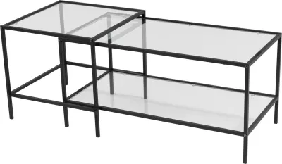 Set tavolinash kafeje Hanah Home, Sevay, e zezë