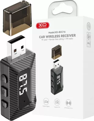 Transmetues FM Bluetooth XO BCC16, Bluetooth 5.3, USB-A, Jack 3.5 mm, TF, i zi