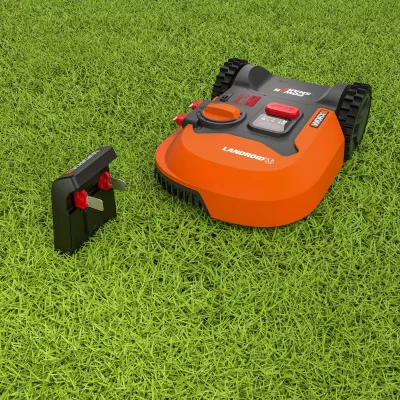 Robot kositës bari Worx Landroid M700 WR142E, 20V 4Ah, deri 700 m², Wi‑Fi, portokalli/zezë