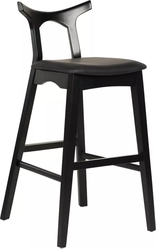 Karrige për bar USOPP FH9951.02 dru gome & PU ngjyrë e zezë 49x53x99,5 cm