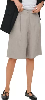 Shorce bermuda për femra Only Onllinda HW Mel Long Shorts TLR NOOS 15351444, të hirtë