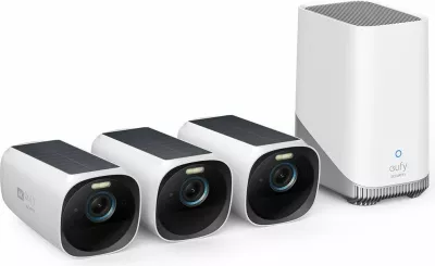 Set kamerash sigurie Anker eufyCam S330 (eufyCam 3), 3 kamera, videoserver, Wi-Fi, bardhë/zezë