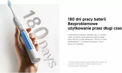 Furçë elektrike për dhëmbë Xiaomi MES609 2000mAh 3 moda Type-C IPX8 e bardhë