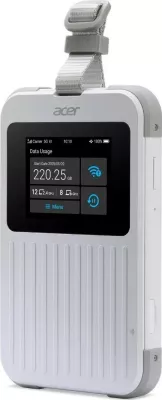 Router portabil Acer Connect Enduro M6E 5G, Wi-Fi 6E, ekran me prekje, bateri 8000mAh, i bardhë