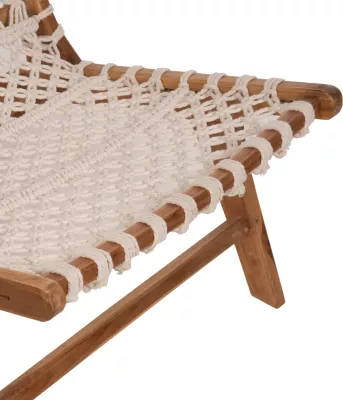 Karrige ANTIB FH9466.01 dru TEAK natyral dhe litar i bardhë 65x78x68Hcm