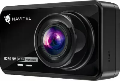 Kamerë dashcam Navitel R260 NV, Full HD 1080p 60fps, kënd 140°, microSD deri 256GB, Night Vision, e zezë, set me mbajtëse + karikues veture