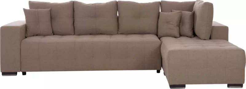 Kënd divan me hapësirë për depo, Trendston FH3302.03R, material bezhë, 298x177x95cm