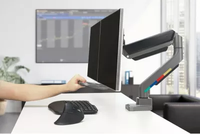 Krah monitori Kensington SmartFit për 2 monitorë deri 32", rregullim me gaz, gri
