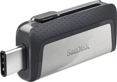 USB flash drive SanDisk Ultra Dual Drive USB Type-C 32 GB, e zezë, argjendtë