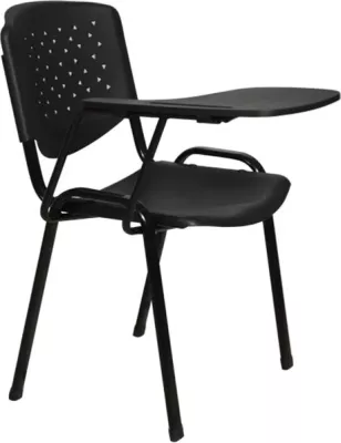 Karrige konferencash me tavolinë, FH1038, plastikë, e zezë, 52x55x77 cm