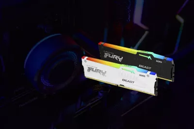 RAM Memorje Kingston FURY Beast 32GB 6000MT/s DDR5 CL36 RGB Bardhë