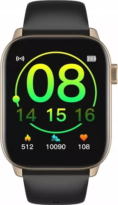 Smartwatch oromed ORO SMART FIT 6, ekran 1.69", matje rrahje zemre dhe oksigjen, IP68, i zi me kornizë të artë
