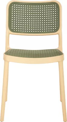Karrige polipropileni MEKO FH5934.04, bezhë dhe jeshile ulliri, 41x49x102H cm
