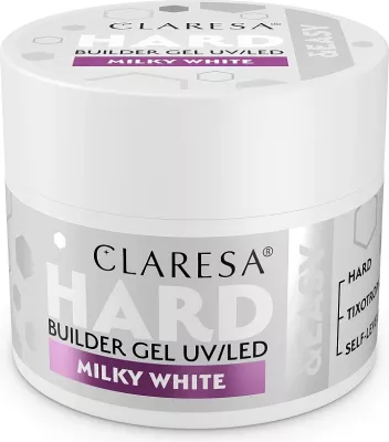 Xhel ndërtues për thonj Claresa Hard&Easy Milky White për femra, 45g