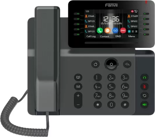 Telefon IP Fanvil V65, 20 linja, 2000 hyrje, i zi