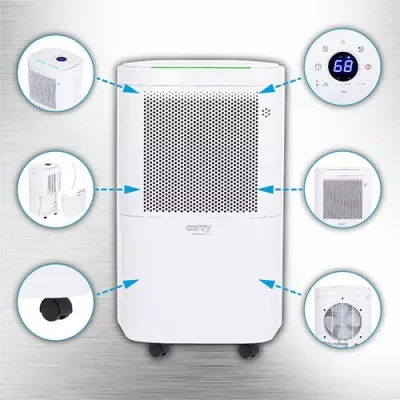 dehumidifikues ajri CAMRY CR7851 10L/24h, LCD, kompresor, rezervuar 2.2L, i bardhë