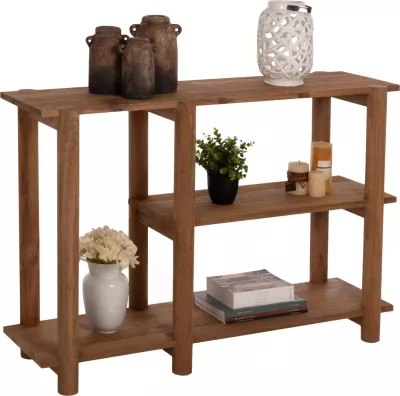 Konsolë KUTAI FH9638 dru TEAK i ricikluar, ngjyrë natyrale rustike, 120x35x80H cm