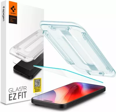 Mbështjellës xhami Spigen Glas.tR EZ Fit për iPhone 15/16, transparent, 1 copë