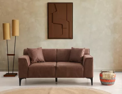 Divan dy-vendësh, ngjyrë konyak, Atelier del Sofa, New Petra 2