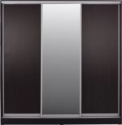 Dollap ADLER me dyer rrëshqitëse, melaminë, ngjyrë wenge, me pasqyrë, 3 dyer, 240x60x240 cm, FH2462.02