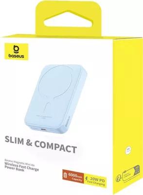 Powerbank Baseus Magnetic Mini 6000 mAh 20W, blu