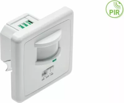 Sensor lëvizjeje muri GTV CR-CR4L00-00 1200W (300W LED) IP20, i rregullueshëm, i bardhë