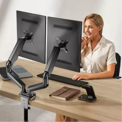 Mbajtëse tavoline për dy monitorë Techly ICA-LCD 462B, 17-32 inç, 9kg, e zezë