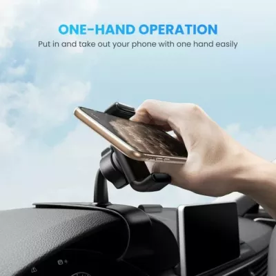 Mbajtëse telefoni për veturë UGREEN 60796, HUD me klip, 4-7 inç, rrotullim 360°, e zezë