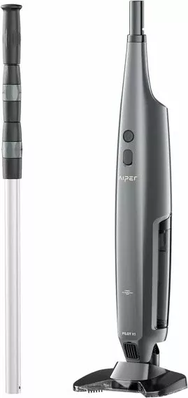 Pastrues pishine me bateri AIPER Pilot X1, 80 L/min, 45 min punë, filtër 100/360 mikron, shufër teleskopike 1.8 m, set 5 pjesë, gri