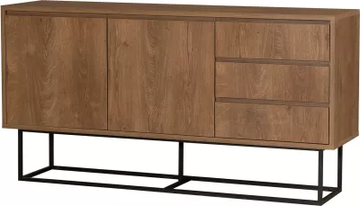 Set mobiljesh për dhomë dite, ngjyrë arre dhe e zezë, Laxus Takım 22, Skye Decor
