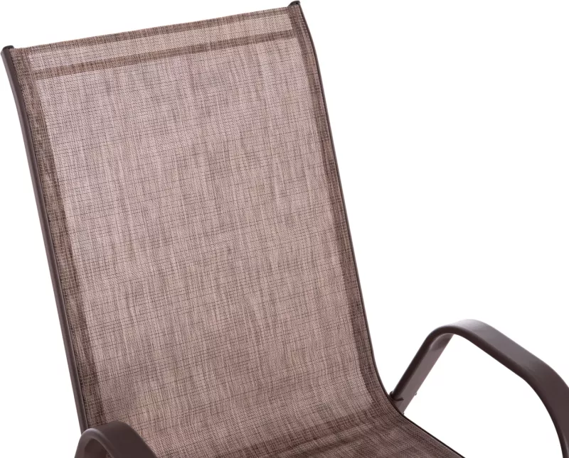 Karrige për jashtë LEON, kornizë metali ngjyrë kafe & tekstilene-4 copë, 55x70x91Hcm., set prej 4 copësh