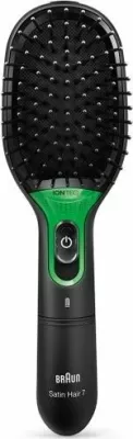 Furçë elektrike për flokë Braun Satin Hair 7 BR710E, ionizim, 2x AAA, me travel lock, e zezë