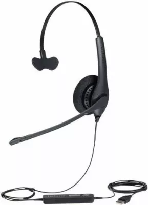 Kufje Jabra BIZ 1500 Mono USB, me kabllo, për zyrë/qendër thirrjesh, e zezë
