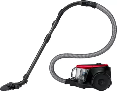 Fshesë me korrent cilindrike Samsung VC07M2110SR/GE, 1.5 L, 700 W, pa qese, e zezë me të kuqe